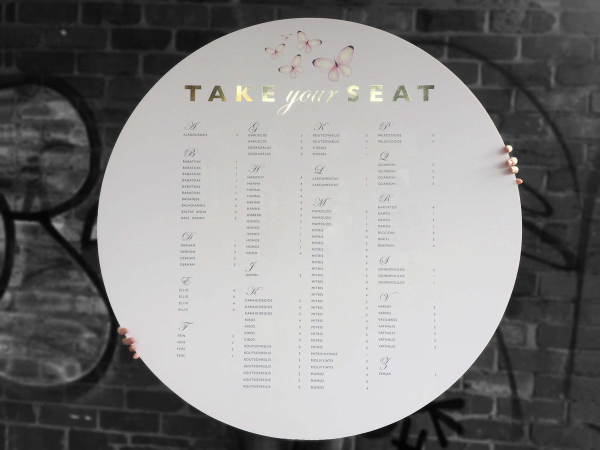 Wedding Seating Chart Printing โ Classic Colour Copying